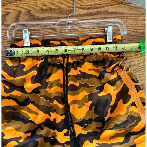Hera Collections Orange & Brown Camo Cargo Jogger Pants With Pockets - Unisex S - Picture 15 of 16